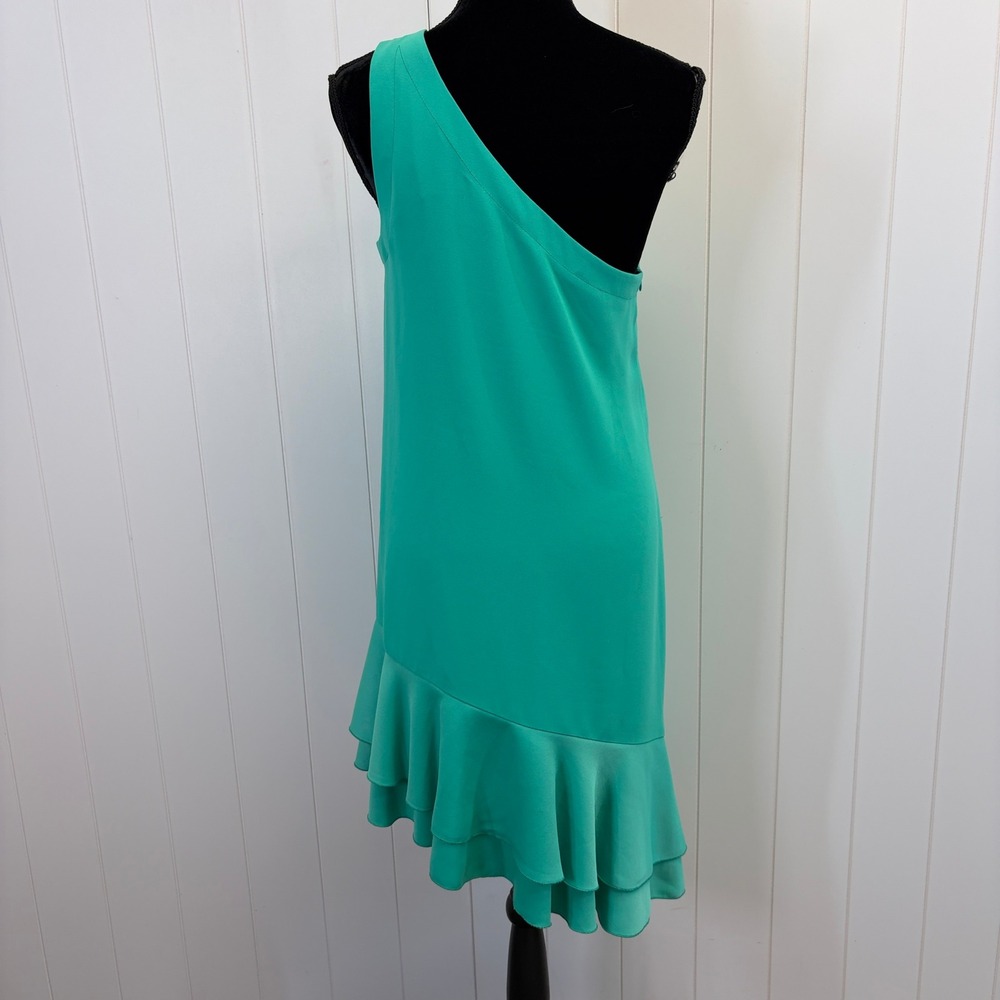 Trina Turk Lunaria Cocktail One Shoulder Tiered Mini Dress Women Size 8 Wedding - Picture 2 of 10